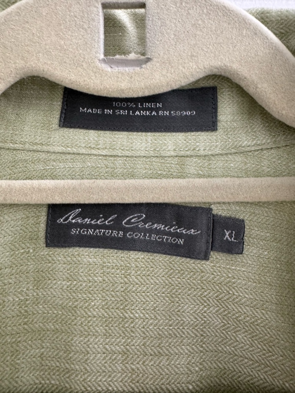 Daniel Cremeux  short sleeve, extra large sage green button down